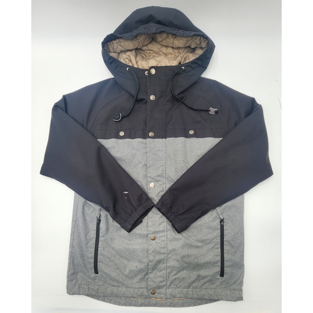 HI-TEC WINTER JACKET INSULATED LINED HOODED MENS SIZE L GRAY/‎ BLACK